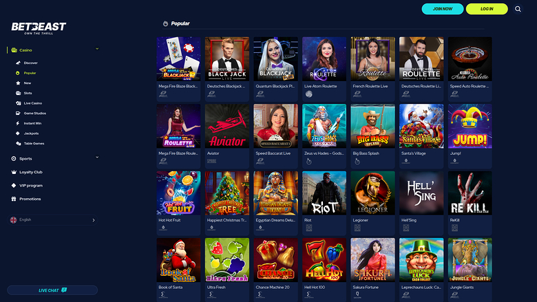 Jeux sur ordinateur de BetBeast