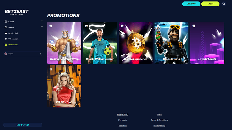 Promotions sur ordinateur de BetBeast