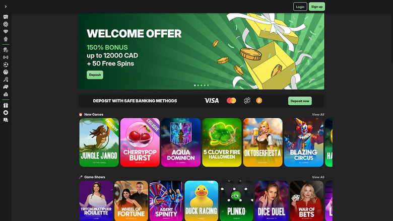 BetBlast Casino Desktop Homepage