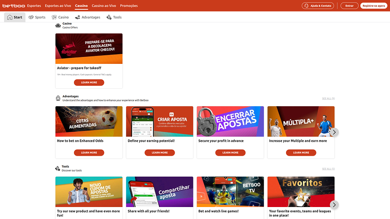 Promozioni desktop di Betboo Casino