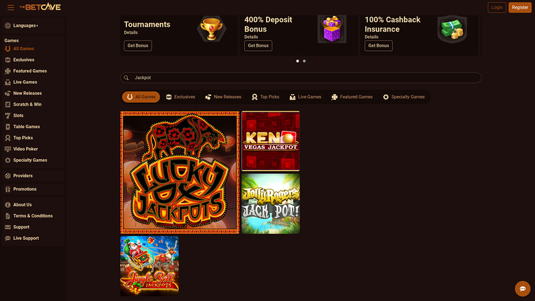 Jackpot de bureau de BetCave Casino