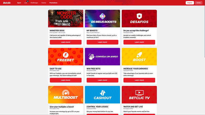 Promociones de escritorio de Betclic Casino