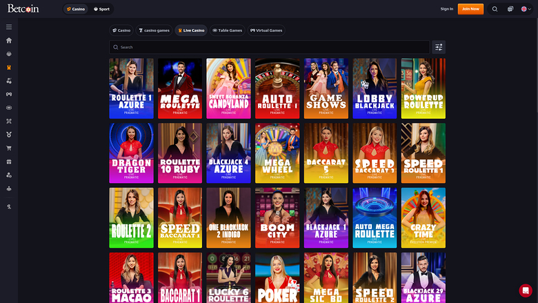 Crupier en vivo de escritorio de Betcoin Casino