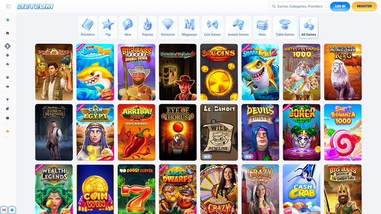 Juegos de escritorio de Beteum Casino