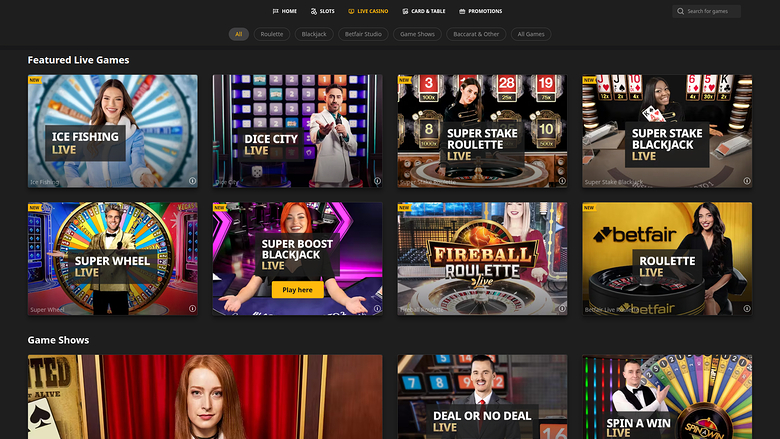 Crupier en vivo de escritorio de Betfair Casino