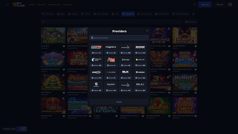 Разработчики настольных игр для казино Betflare