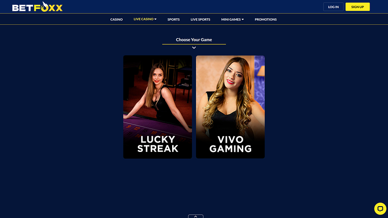 Croupier en direct sur bureau de BetFoxxx Casino