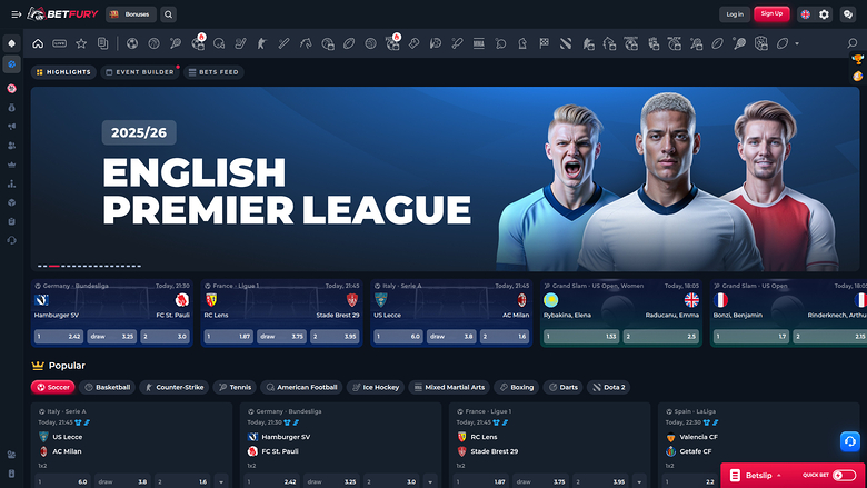 Sports sur ordinateur de BetFury Casino