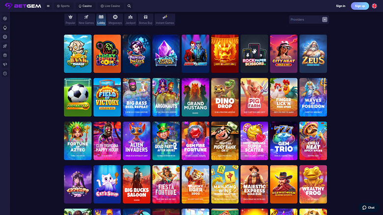 Jeux sur ordinateur de BetGem Casino