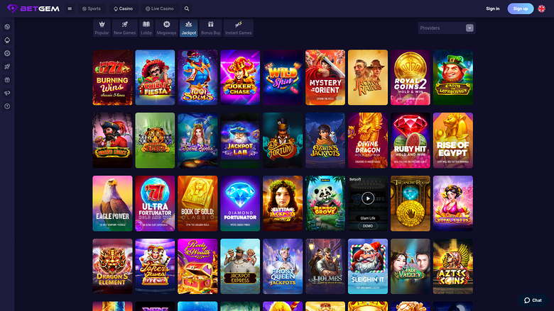 Jackpot sur ordinateur de BetGem Casino