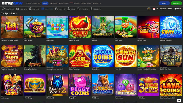 Jackpot sur ordinateur de BetGrw Casino