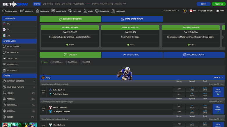 Sports sur ordinateur de BetGrw Casino