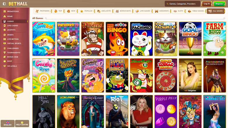 Giochi desktop di BetHall Casino