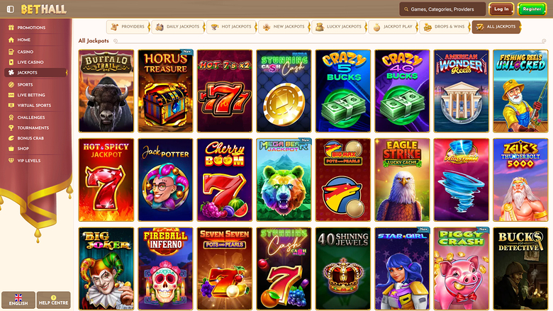 Jackpot desktop di BetHall Casino