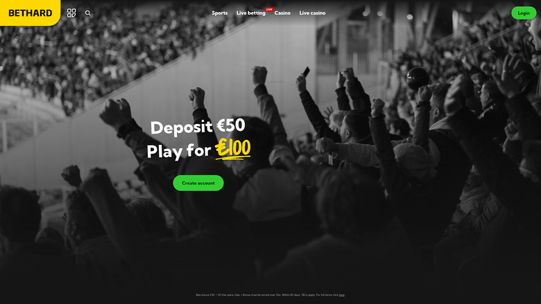 Page d'accueil de bureau de BetHard Casino