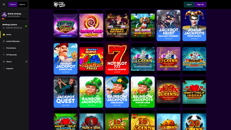 Bote de escritorio de BetHog Casino