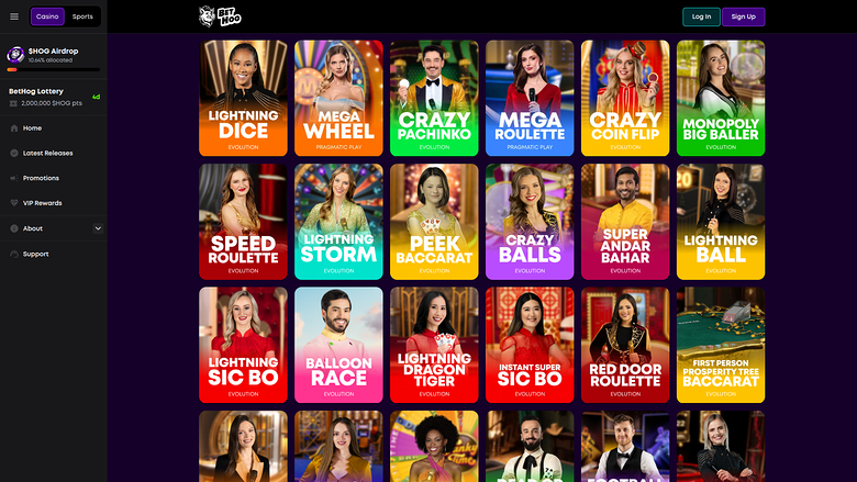 Crupier en vivo de escritorio de BetHog Casino