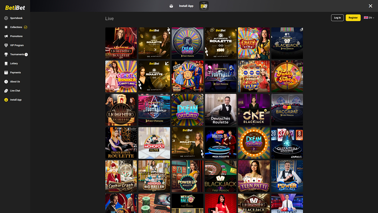 Croupier en direct sur ordinateur de Beti Bet Casino