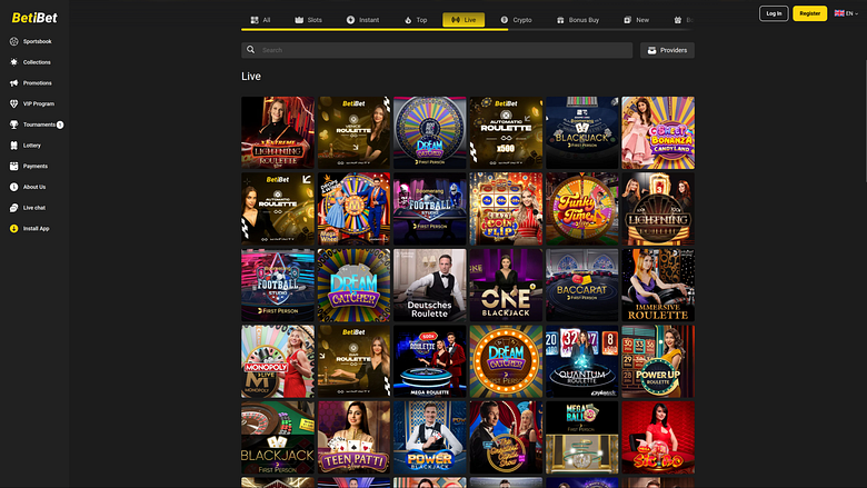 Live-Dealer auf dem Desktop von BETiBET Casino