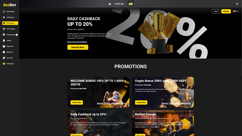 BETiBET Casino Desktop-Aktionen