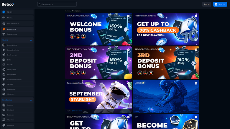 Promotions sur ordinateur de Betico Casino