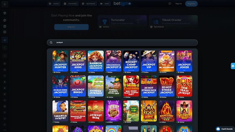 Betigma Casino Desktop Jackpot