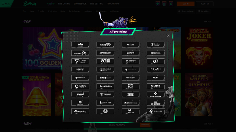 Développeurs de jeux sur ordinateur de Betinia Casino