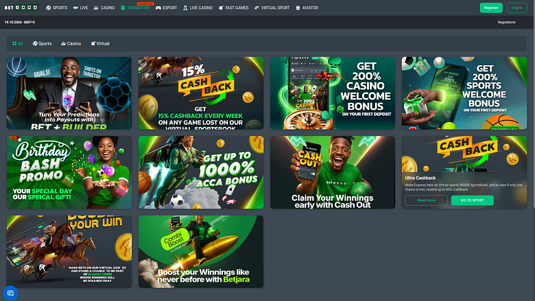 Promociones de escritorio del casino BetJara