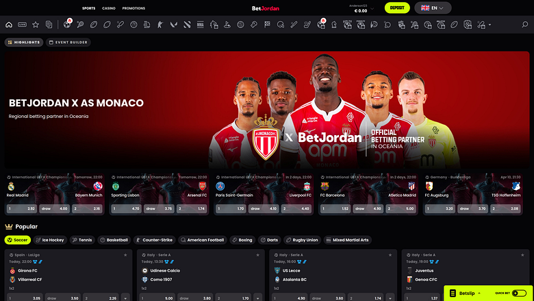 Bureau des sports du casino BetJordan