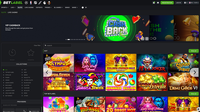 Jeux de casino BetLabel sur ordinateur