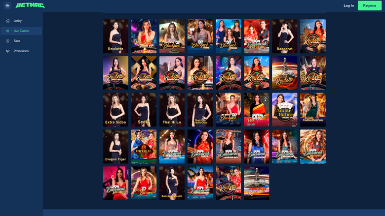 Casino Betmac avec croupier en direct sur ordinateur