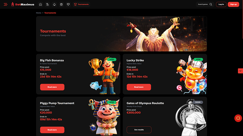 Tournois sur ordinateur du casino BetMaximus