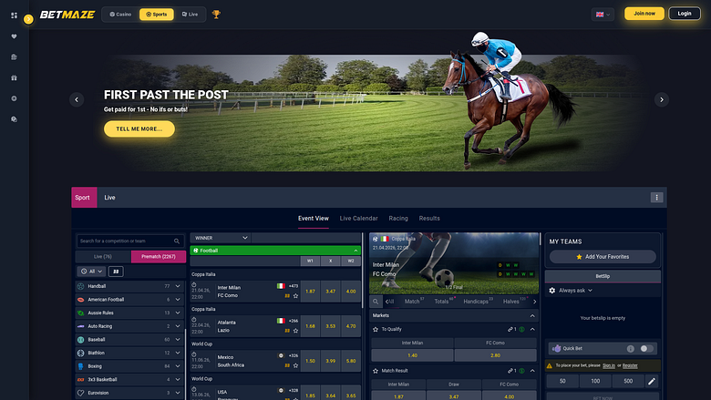 Betmaze Casino Paris sportifs sur ordinateur