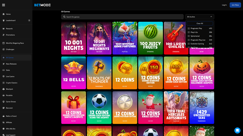 Développeurs de jeux sur ordinateur de BetMode Casino