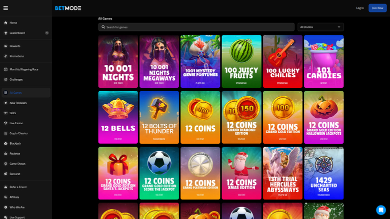 Jeux sur ordinateur de BetMode Casino