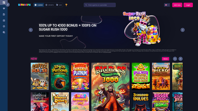 Betmorph Desktop Homepage