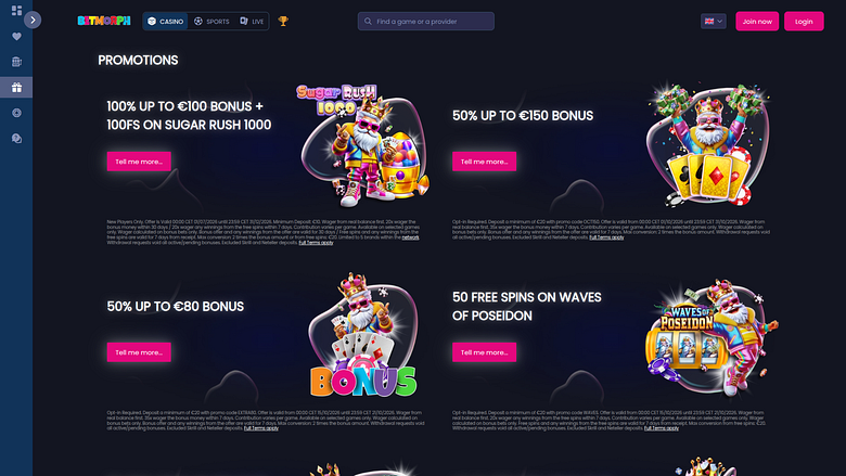 Betmorph Desktop Promotions