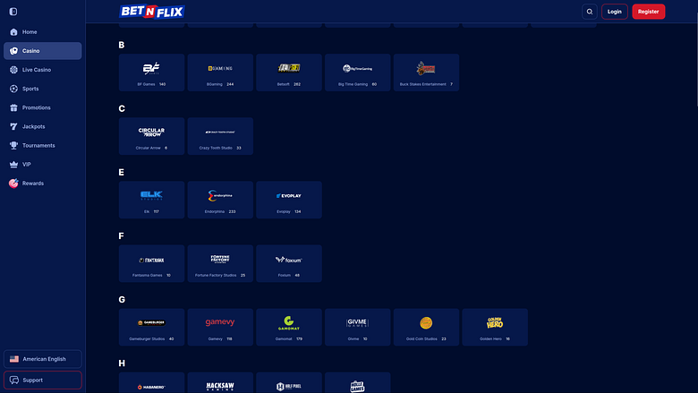 Développeurs de jeux de bureau BetNFlix
