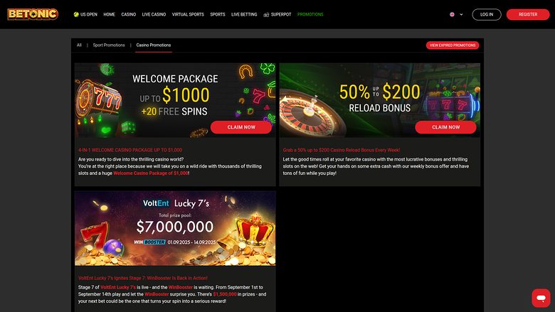 Promozioni desktop di Betonic