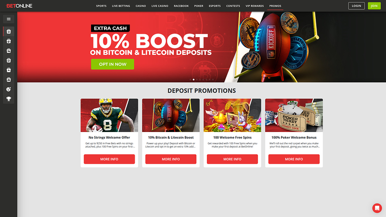 Promociones de escritorio de BetOnline Casino