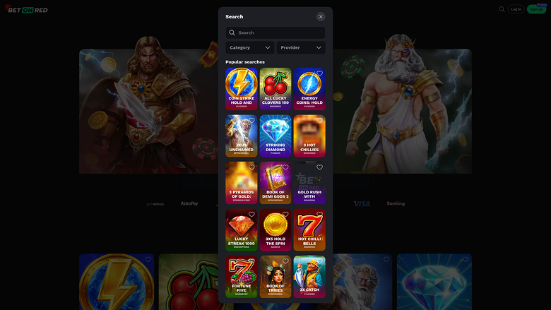 Juegos de escritorio de BetOnRed Casino