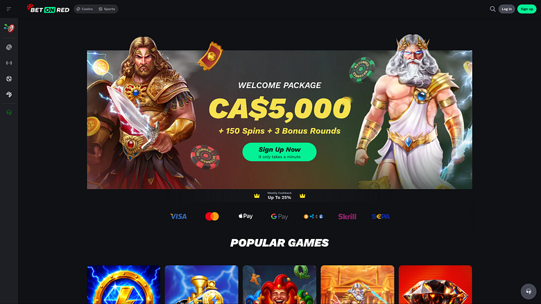 BetOnRed Casino Desktop-Startseite