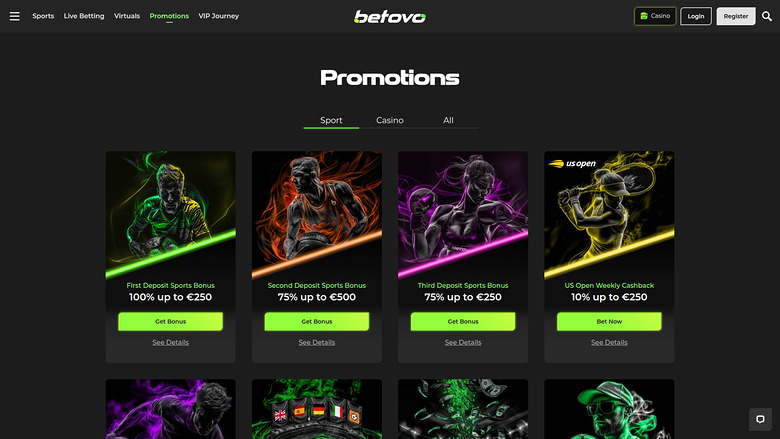 Promotions sur ordinateur de Betovo Casino