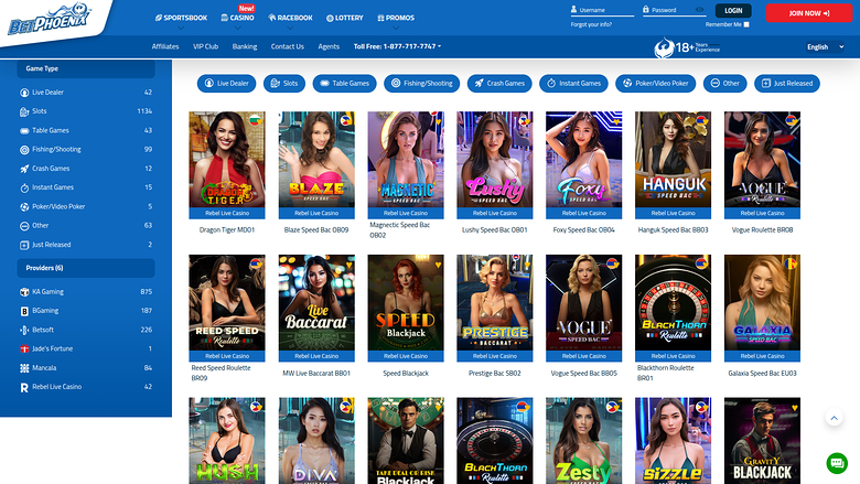 Crupier en vivo de escritorio de BetPhoenix Casino