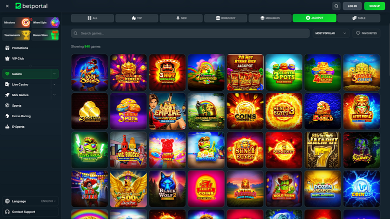 Betportal Casino Desktop Jackpot