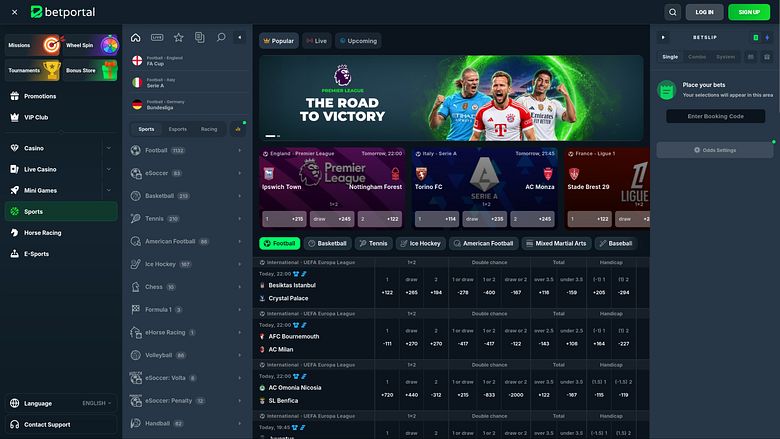 Betportal Casino Desktop Sport