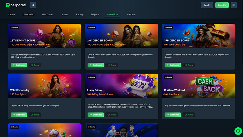 Promozioni per desktop del casinò Betportal