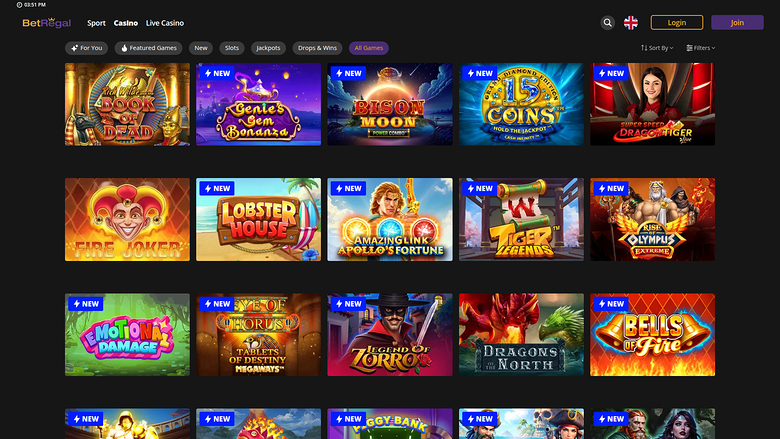 Giochi desktop di BetRegal Casino