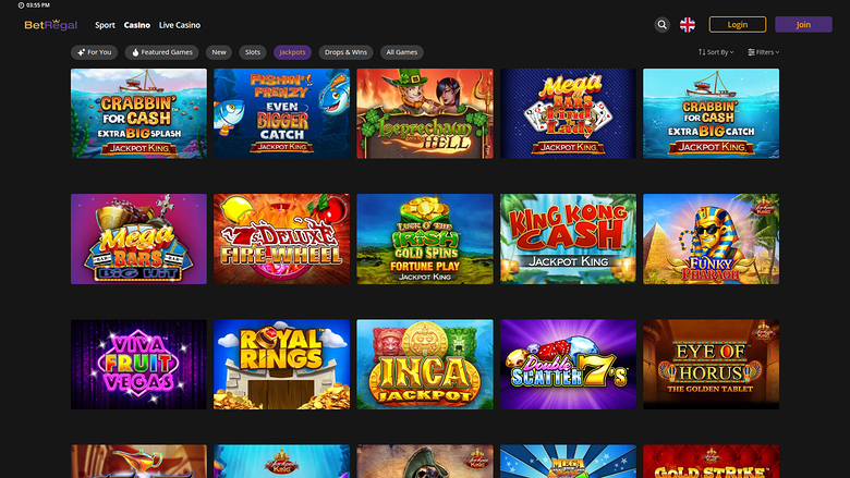 Jackpot desktop di BetRegal Casino