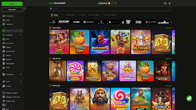 BetRunner Casino Desktop Game Developers